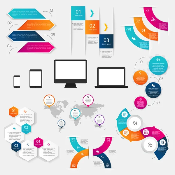 Timeline Modelos de design infográfico — Vetor de Stock