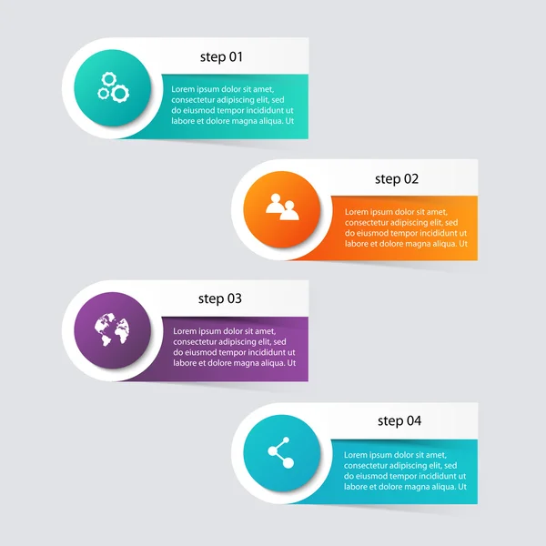 Bunte Infografiken für Unternehmenspräsentationen — Stockvektor