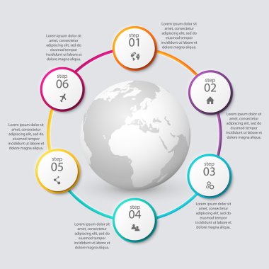 İş sunumları için renkli Infographics