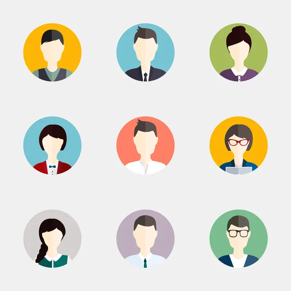 Personas iconos o avatares — Vector de stock