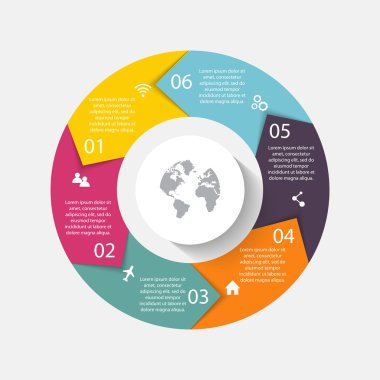 iş sunumu için renkli Infographics