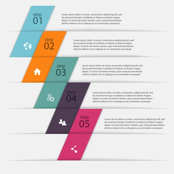 Infografías coloridas para la presentación de negocios — Archivo Imágenes Vectoriales