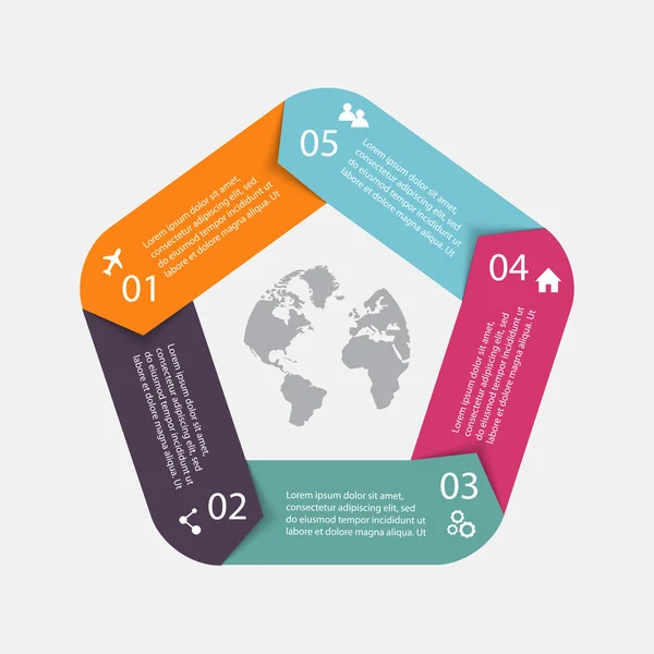 Infográficos coloridos para apresentação de negócios —  Vetores de Stock