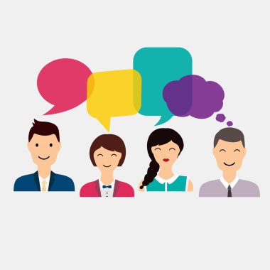 Konuşma balonları ile Sosyal Medya simgeler