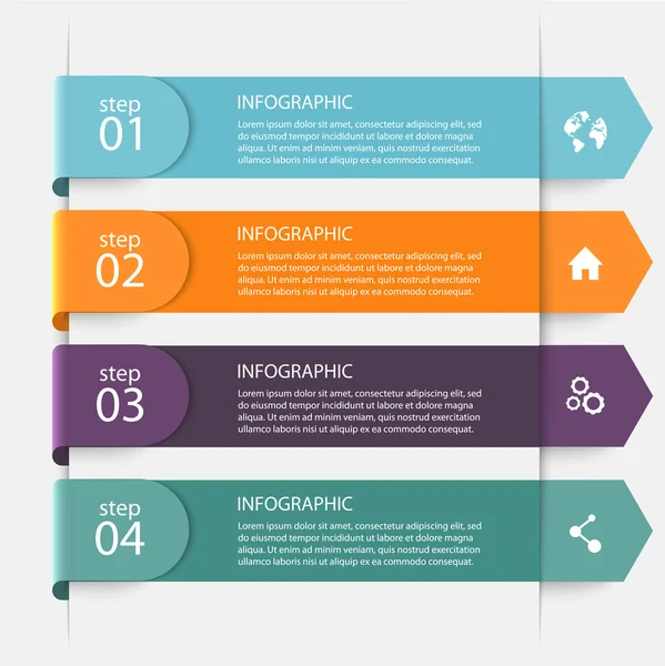 Infografías coloridas para la presentación de negocios — Vector de stock