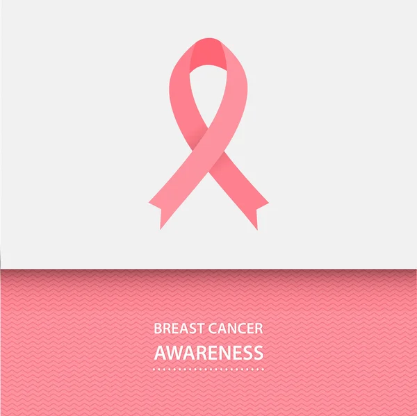 Breast cancer  Pink ribbon. — Stock Vector