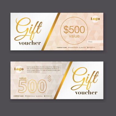 Hediye çeki şablon altın desenli