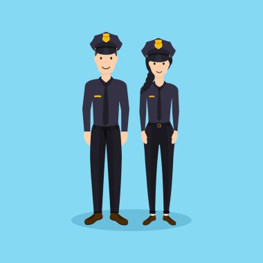 Erkek ve kadın polis memuru