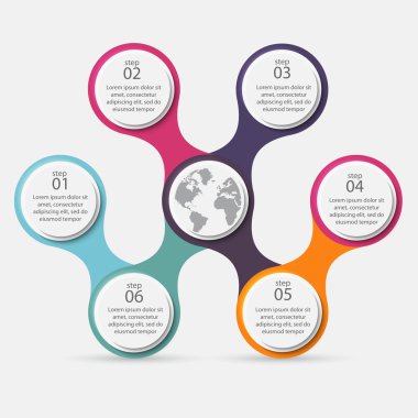 iş sunumları için renkli bilgi grafik