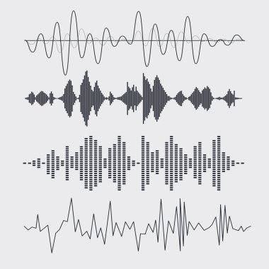 sound waves set clipart