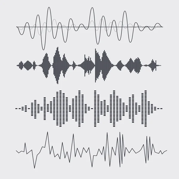 Sound waves set — Stock Vector