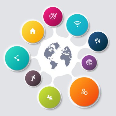 iş sunumları için renkli bilgi grafik