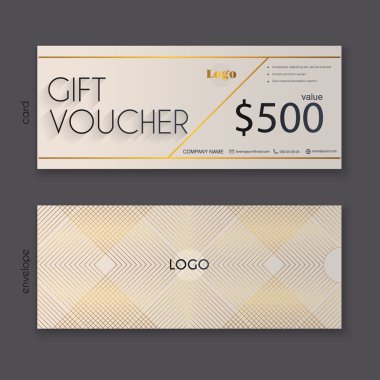 Hediye çeki şablon altın desenli