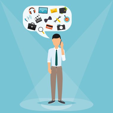 Cep telefonuyla konuşan adam.