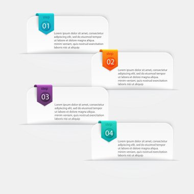 Renkli metin kutusuyla adımlar kümesi