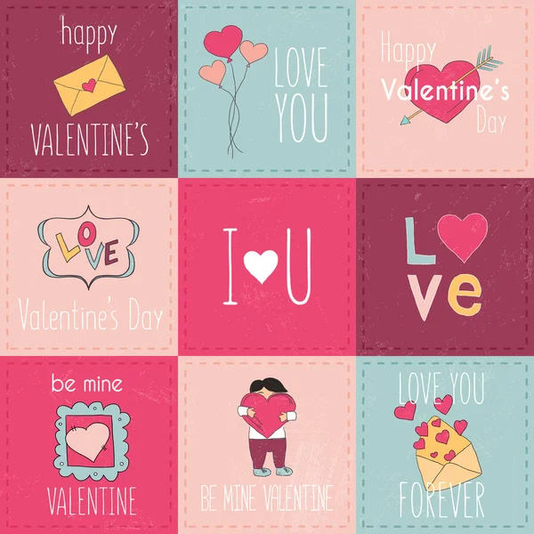 Set de etiquetas y etiquetas para el Día de San Valentín — Vector de stock