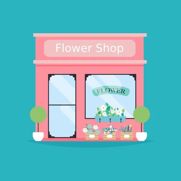Flower shop facade. — Stock Vector