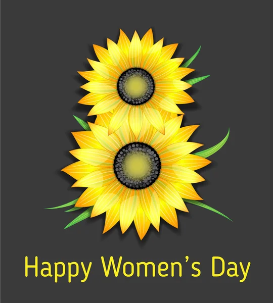 Cartão postal da flor do Dia das Mulheres —  Vetores de Stock