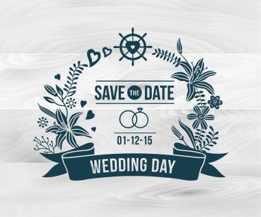 düğün günü romantik dekoratif Davetiyesi