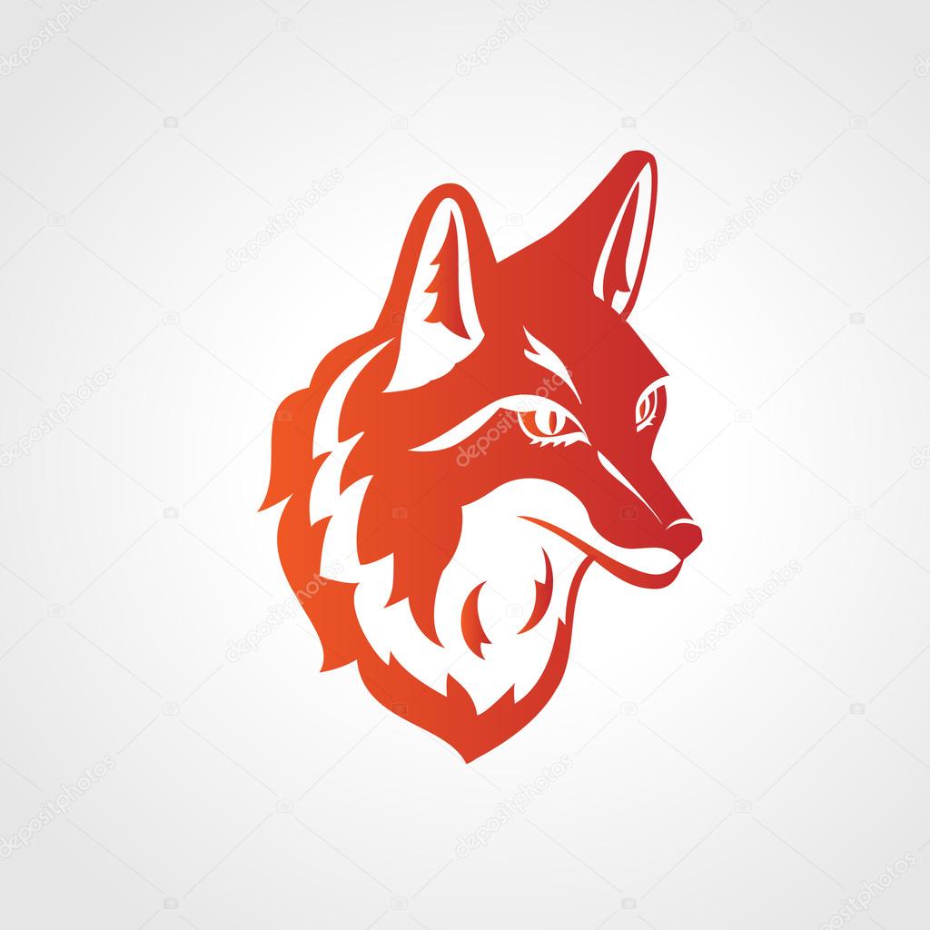 Red fox head silhouette