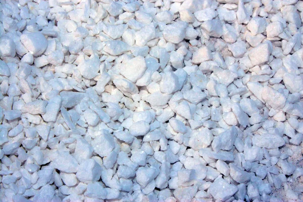 White Large Small Stone Crushed Stone Beautiful Smooth Scattered Surface — Stock Photo, Image