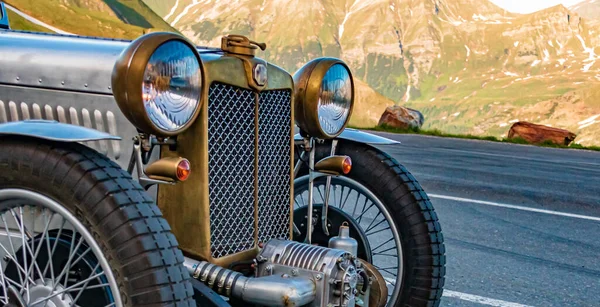 Beautiful oldtimer car spotted at the famous Grossglockner High Alpine Road, Salzburg, Austria