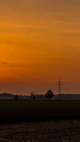 Smartphone HD wallpaper of beautiful sunset near Aholming - Bavaria - Germany
