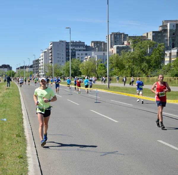 Během maratónského běžce — Stock fotografie