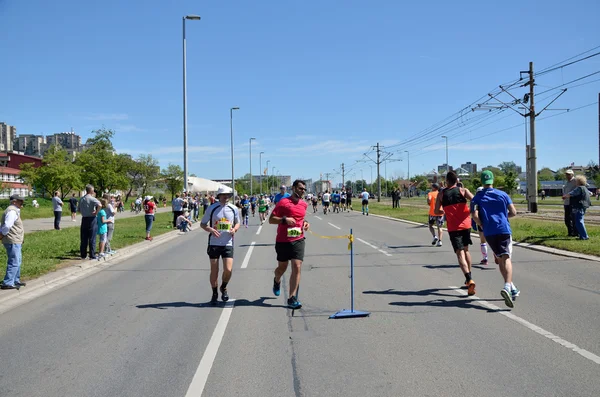 Koşucular maraton yarışı sırasında — Stok fotoğraf