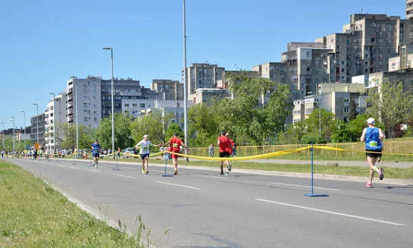 Během maratónského běžce — Stock fotografie