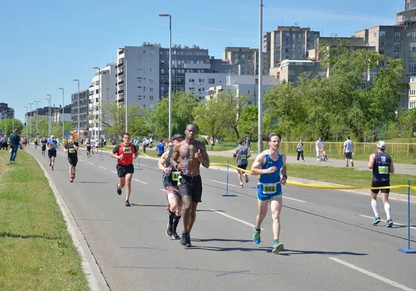 Během maratónského běžce — Stock fotografie