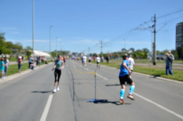 Corredores desfocados na corrida da cidade — Fotografia de Stock