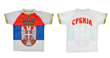 T-shirt kol ve bayrak Sırp kat ile