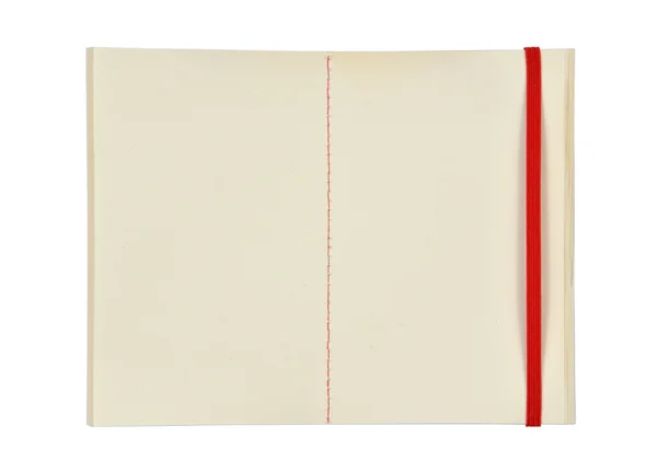 Diário aberto com fita vermelha — Fotografia de Stock