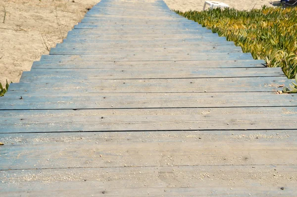 Blue wooden stairs to beach — Stock Photo, Image