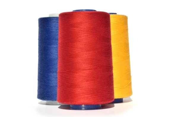 Red blue and yellow thread — Stock Photo, Image