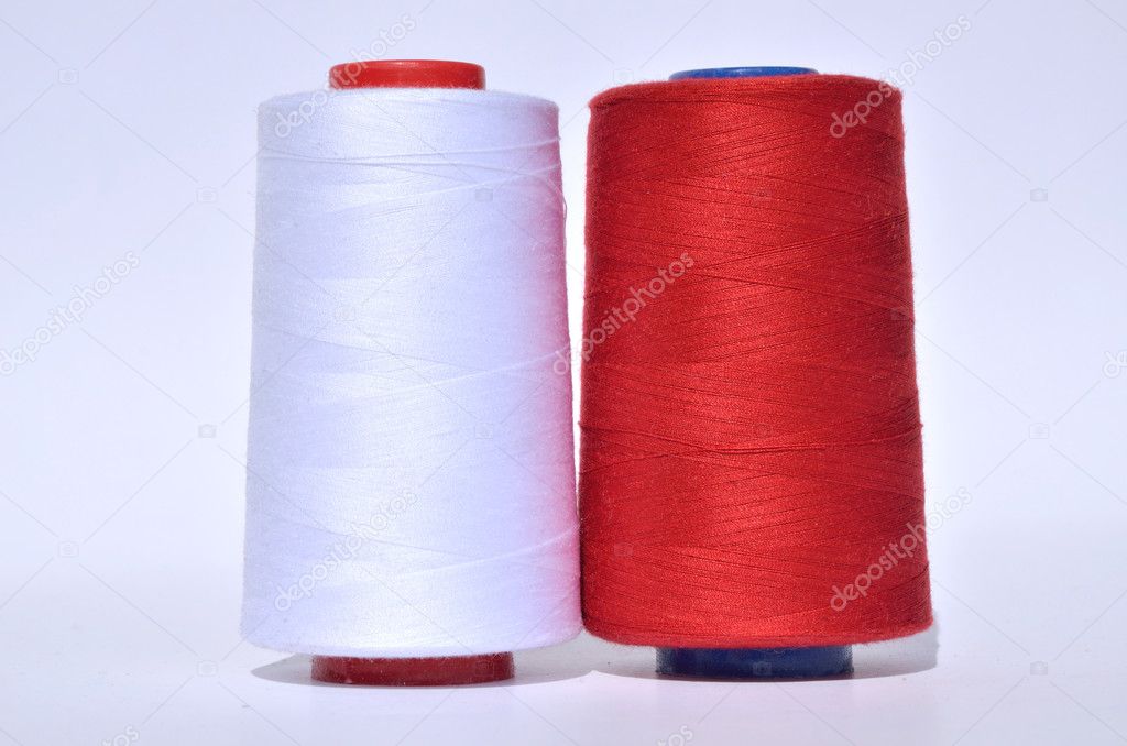 White and red thread