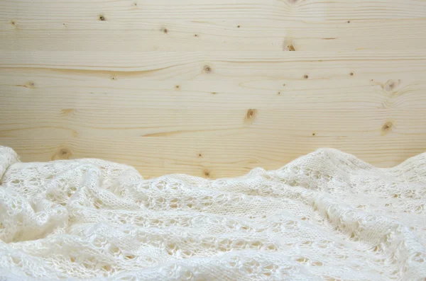 Knitted white woolen fabric — Stock Photo, Image