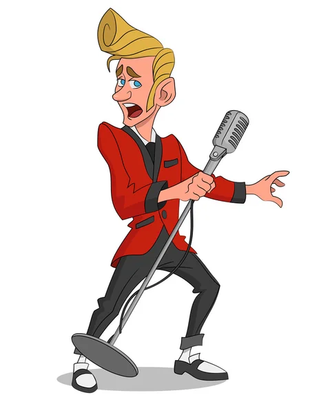 Chanteur avec microphone — Image vectorielle