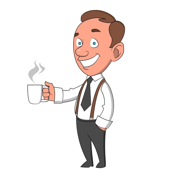 Hombre con una taza — Vector de stock