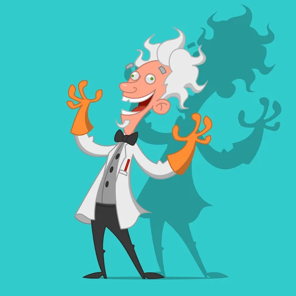 Crazy scientist — Stock Vector