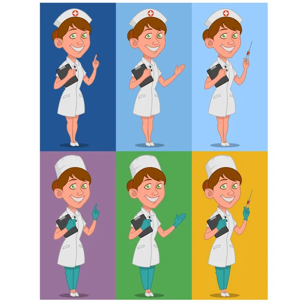 Set of nurses — Stock Vector