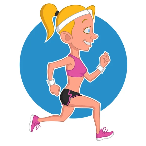 Chica corre — Vector de stock