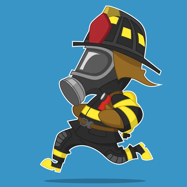 Пожарный спешит — стоковый вектор