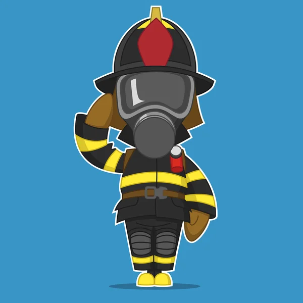 Un pompier salue — Image vectorielle