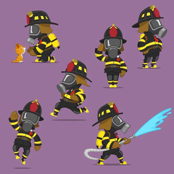 Conjunto de bomberos — Vector de stock