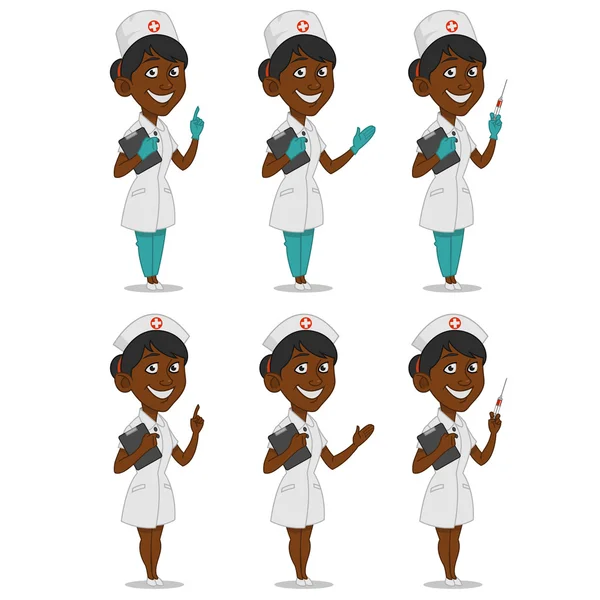 Set of nurses — Stock Vector