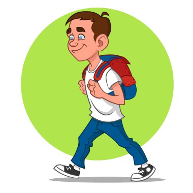 Okul çocuğu okula gidiyor..