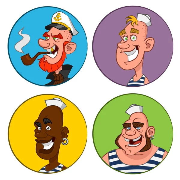 Avatars sailors. — Stock Vector