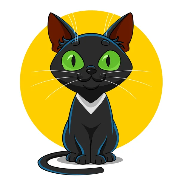 Gato negro . — Vector de stock